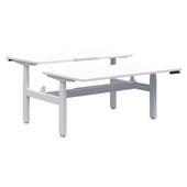 SUMMIT II 2 POD ELECTRIC DESK W1200 X D800 X H6201270MM WHITE FRAME WHITE TOP