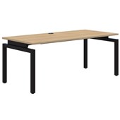 BALANCE DESK SINGLE 1200X700MM BLACK FRAME CLASSIC OAK TOP