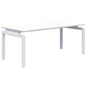 BALANCE DESK SINGLE 1500X800MM WHITE FRAME WHITE TOP