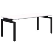 BALANCE DESK SINGLE 1500X800MM BLACK FRAME WHITE TOP