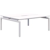 BALANCE DESK 2 PERSON BACK TO BACK POD 1200X700MM WHITE FRAME WHITE TOP