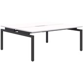 BALANCE DESK 2 PERSON BACK TO BACK POD 1500X800MM BLACK FRAME WHITE TOP