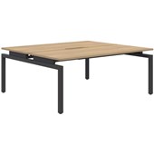 BALANCE DESK 2 PERSON BACK TO BACK POD 1500X800MM BLACK FRAME CLASSIC OAK TOP