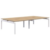 BALANCE DESK 4 PERSON BACK TO BACK POD 1200X700MM WHITE FRAME CLASSIC OAK TOP