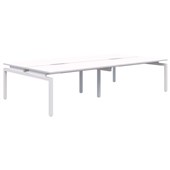 BALANCE DESK 4 PERSON BACK TO BACK POD 1500X800MM WHITE FRAME WHITE TOP