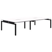 BALANCE DESK 4 PERSON BACK TO BACK POD 1800X800MM BLACK FRAME WHITE TOP