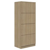 MASCOT LOCKER 4 TIER 2 WIDE KEY LOCK CLASSIC OAK