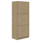 MASCOT LOCKER 3 TIER 2 WIDE KEY LOCK CLASSIC OAK