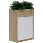 MASCOT PLANTER TAMBOUR 900WX1200H LOCKING CLASSIC OAK WITH WHITE DOORS