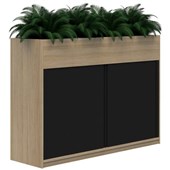 MASCOT PLANTER TAMBOUR 1800W X 1200H LOCKING CLASSIC OAK WITH BLACK DOORS