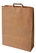 FLAT HANDLE 60 BROWN KRAFT PAPER CARRY BAG 240X100X300MM